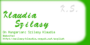 klaudia szilasy business card